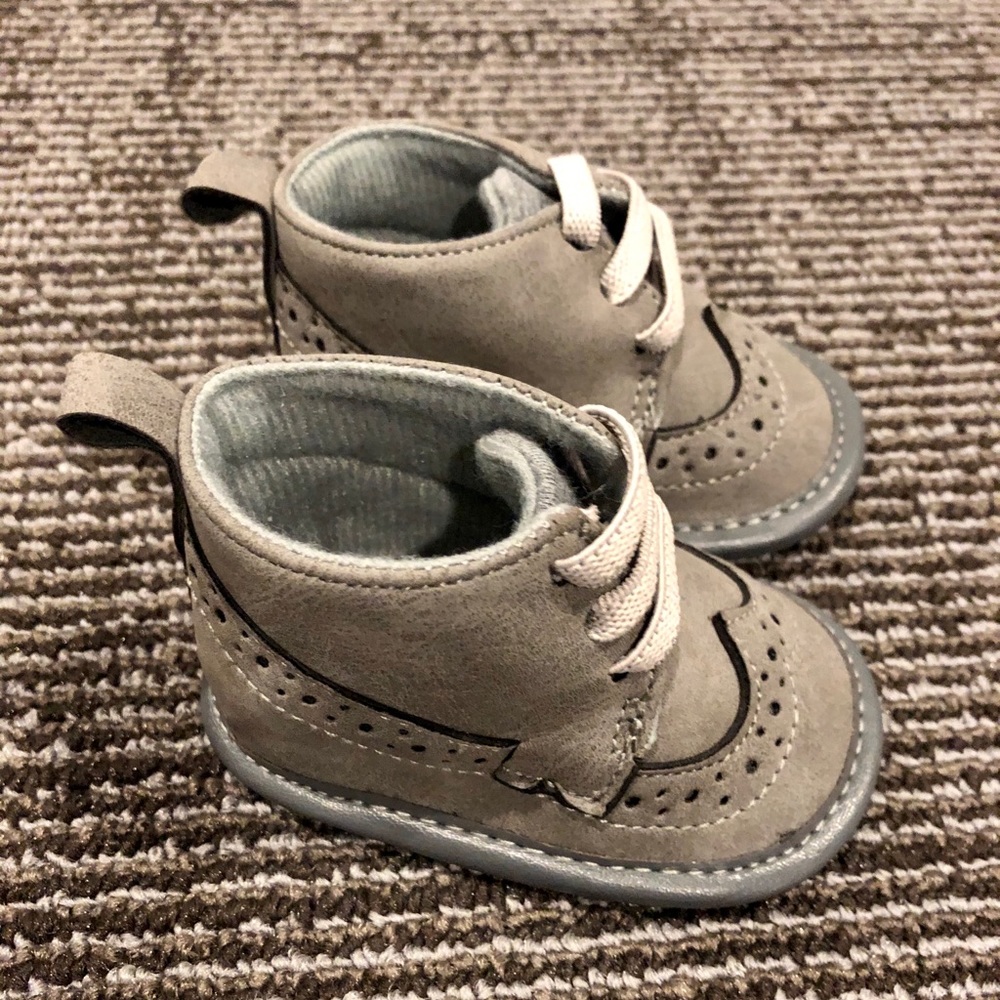 NWOT- Gray baby boy dress sneaker shoes